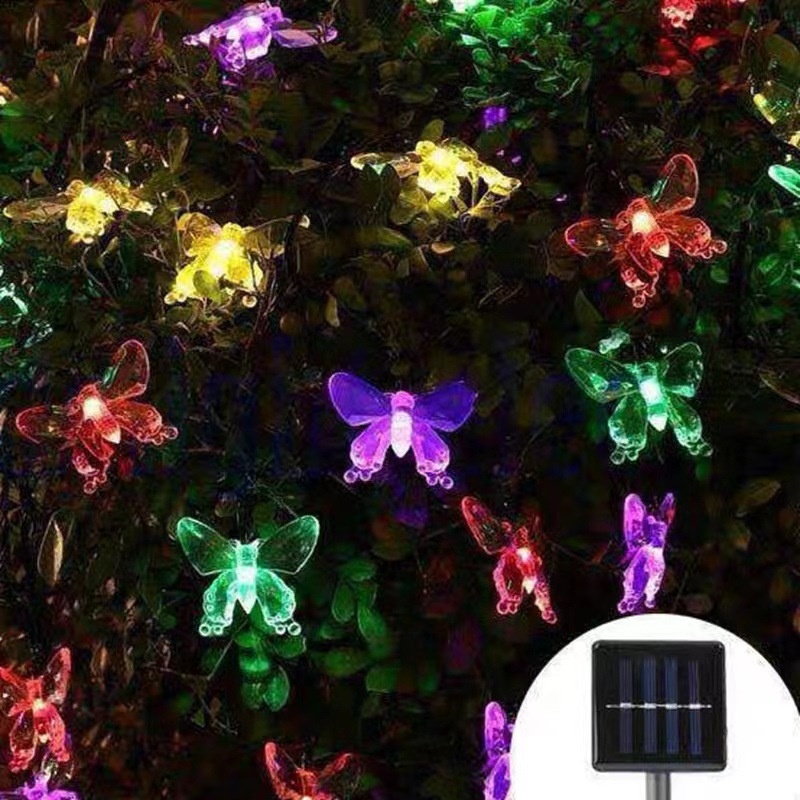 Led Solar Butterfly Light String Outdoor Garden Battery Box String Light Christmas Decoration Lights