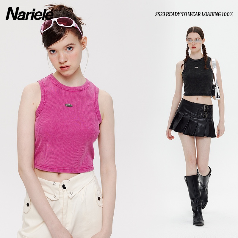 Hey Henry Style Street Fashion Hot Girl Vest Female Short Washed Old Original Short Top Summer