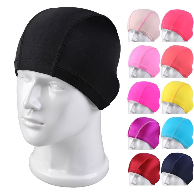 Fashion Solid Color Swimming Cap Men And Women Long Cloth Swimming Cap Special Price Color Hot Spring Cloth Cap