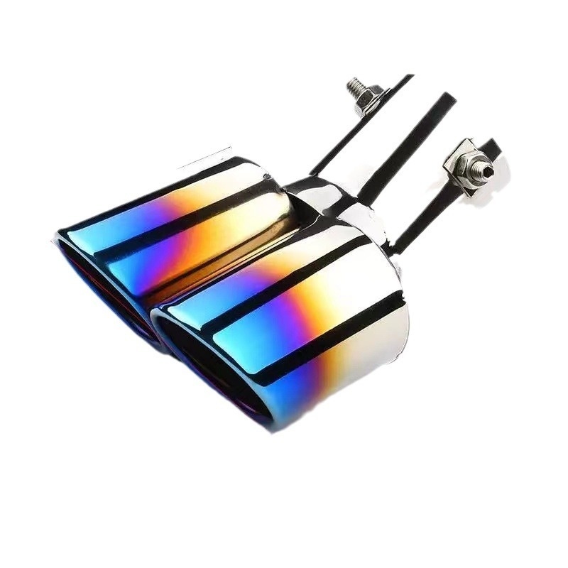 Car Tail Throat Modification Universal Stainless Steel Muffler Tail Gas Hood Decoration Single And Double Exhaust Pipe Universal Tail Pipe