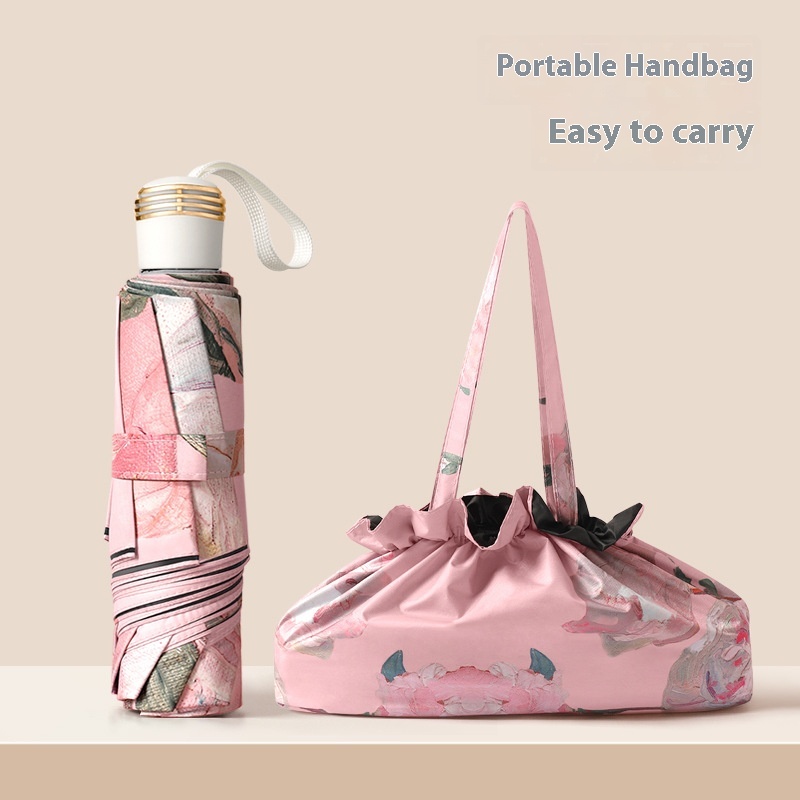 Xiaohongshu's Popular8-rib Tri-fold Hand-opened Black Plastic Double-layer Umbrella,Parasol,Hand-opened Sunny Umbrella,Supports One-piece Dery