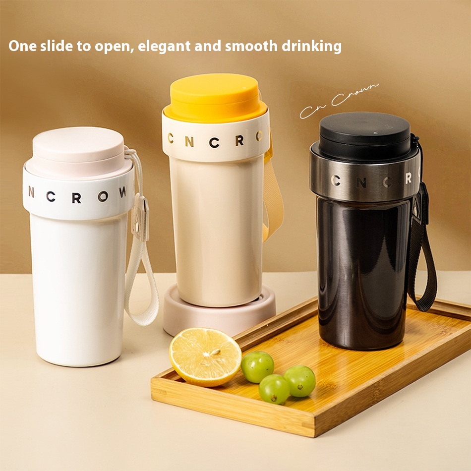 Coron Wide Mouth Coffee Cup Thermos Cup 316 Stainless Steel Water Cup Girls High Color Value Portable Cup Batch