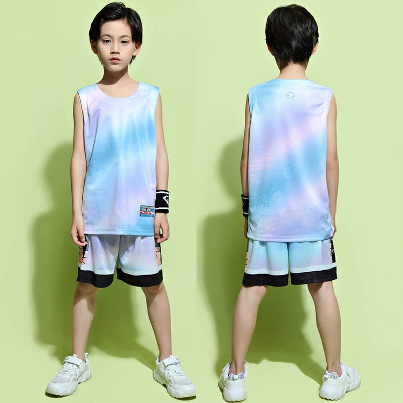 Children's Basketball Suits Personalized Gradient Competition Training Suits Team Suits Breathable Sports Vests Printed Summer - 2