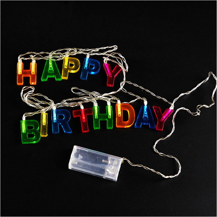 LEDString Lights Happy Birthday Hanging Lights Halloween Christmas Easter Decoration Lights Creative DIY