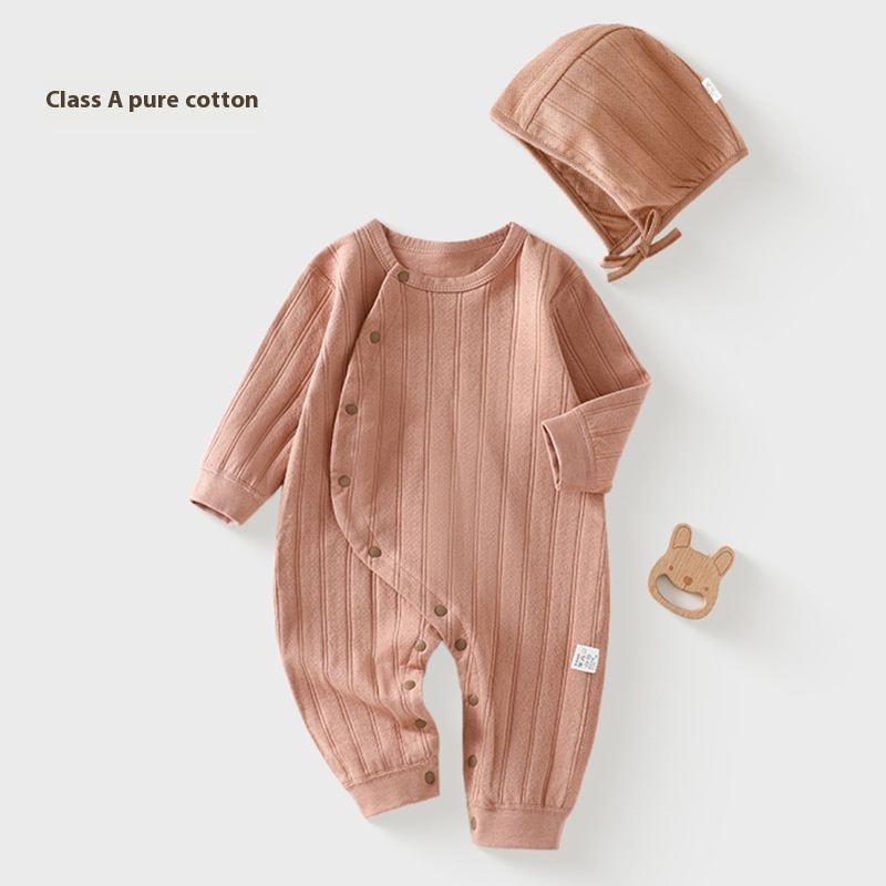 25 Baby Spring And Autumn Children's Four Seasons Pajamas Class A All-Cotton Boneless Long-Sleeved Jumpsuit Departed Baby Clothes