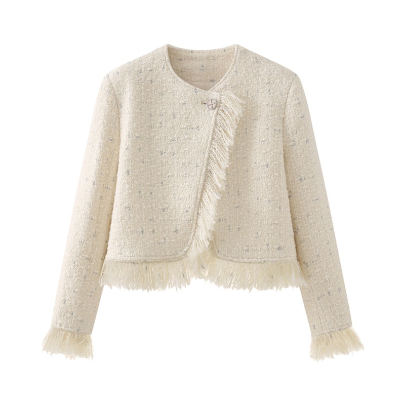 French-Style High-End Down Short Jacket For Women, Design With A Chic Tassel Top For Spring, Autumn, And Winter