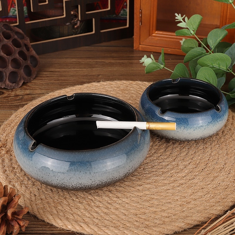 Chinese Style Creative Kiln-changed Ceramic Ashtray Home Living Room Hotel Office Ashtray Atmospheric And Simple Gift For Boyfriend