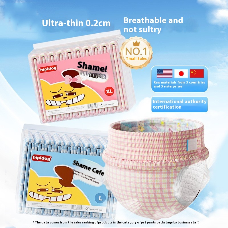 Red And Blue Checkered Pet Diapers For Puppies,Physiological Pants For Female Dogs,Sanitary Napk,Safety Underwear For Male Dogs,Diapers