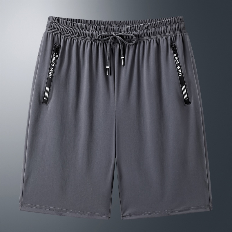 Men's Sports Shorts Quick-drying Summer Outer Wear Thin Elastic Loose Large Size Runningy Ice Silk Shorts