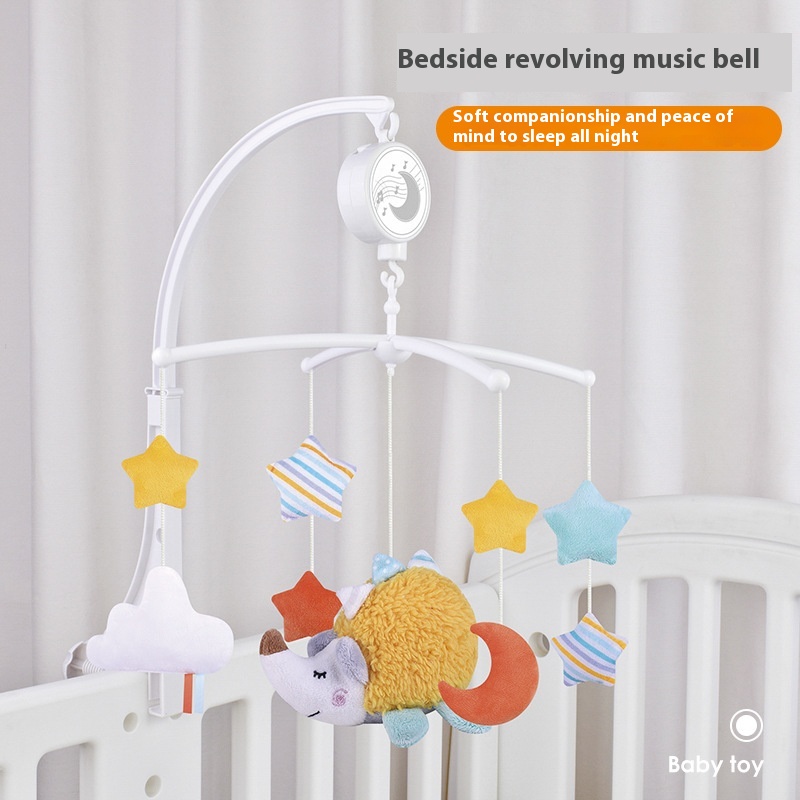 Baby Toys0-1 Years Old Bedside Bell Rotating Stand Music Melody Fabric Soothing Bed Hanging Rattle Baby Toy