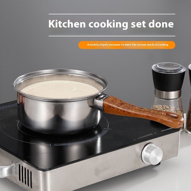 Stainless Steel Soup Pot6-piece Set Frying Pan Kitchen Supplies High-end Gift Pot Set Milk Pot Frying Pan With Color Box