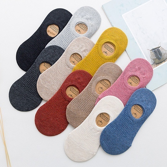 Socks Stall Summer Solid Color Shallow Invisible Socks Cotton Silicone Non-slip Draw-off Boat Socks Women Short Socks