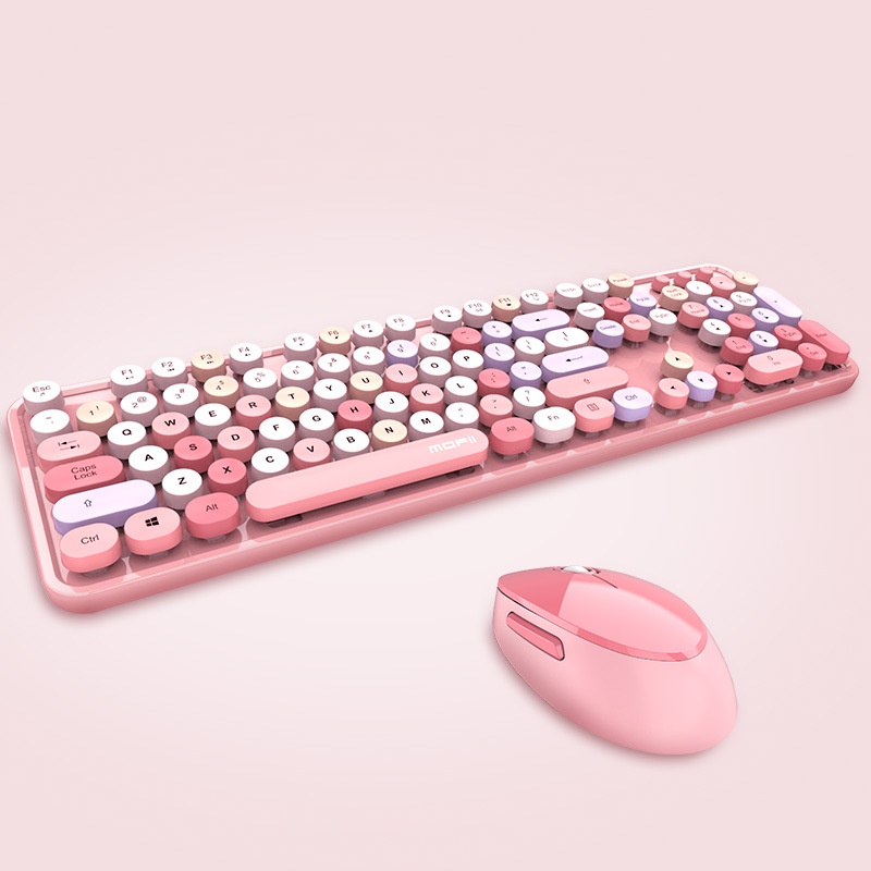 M O F I I Moss Hand2.4 G Wireless Keyboard And Mouse S W E E T Color Lipstick Keyboard Office Wireless Keyboard And Mouse Set