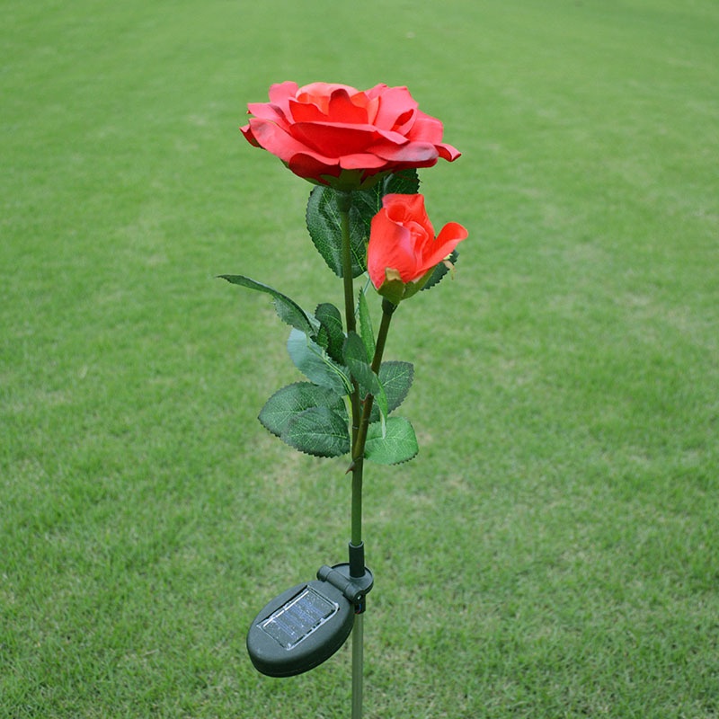 Solar Rose Flower Simulation Lantern Courtyard Garden Decorative Light Outdoor Waterproof