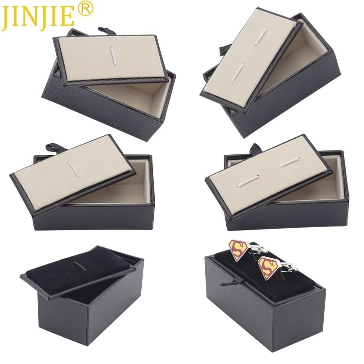 Cufflinks Box With Top And Bottom Cover Fashion Jewelry Packaging Paper Box High-end Tie Clip Cufflinks Packaging Box