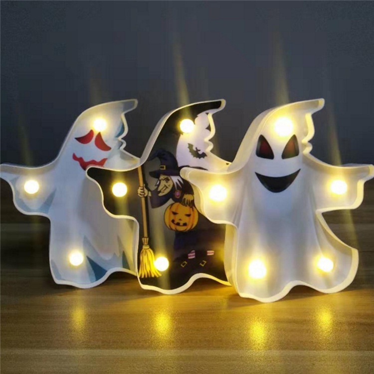 Halloween LEDLights Painted Skull Spider Bat Ghost Pumpkin Shape Lights Ghost Festival Event Layout Atmosphere Lights