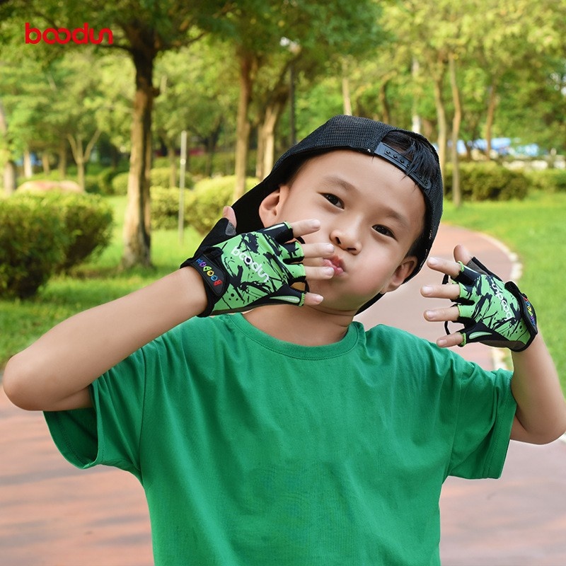 Boodun/Boton Sports Multi-color Children's Half-finger Cycling Gloves Outdoor Wear-resistant Non-slip Balance Car Gloves