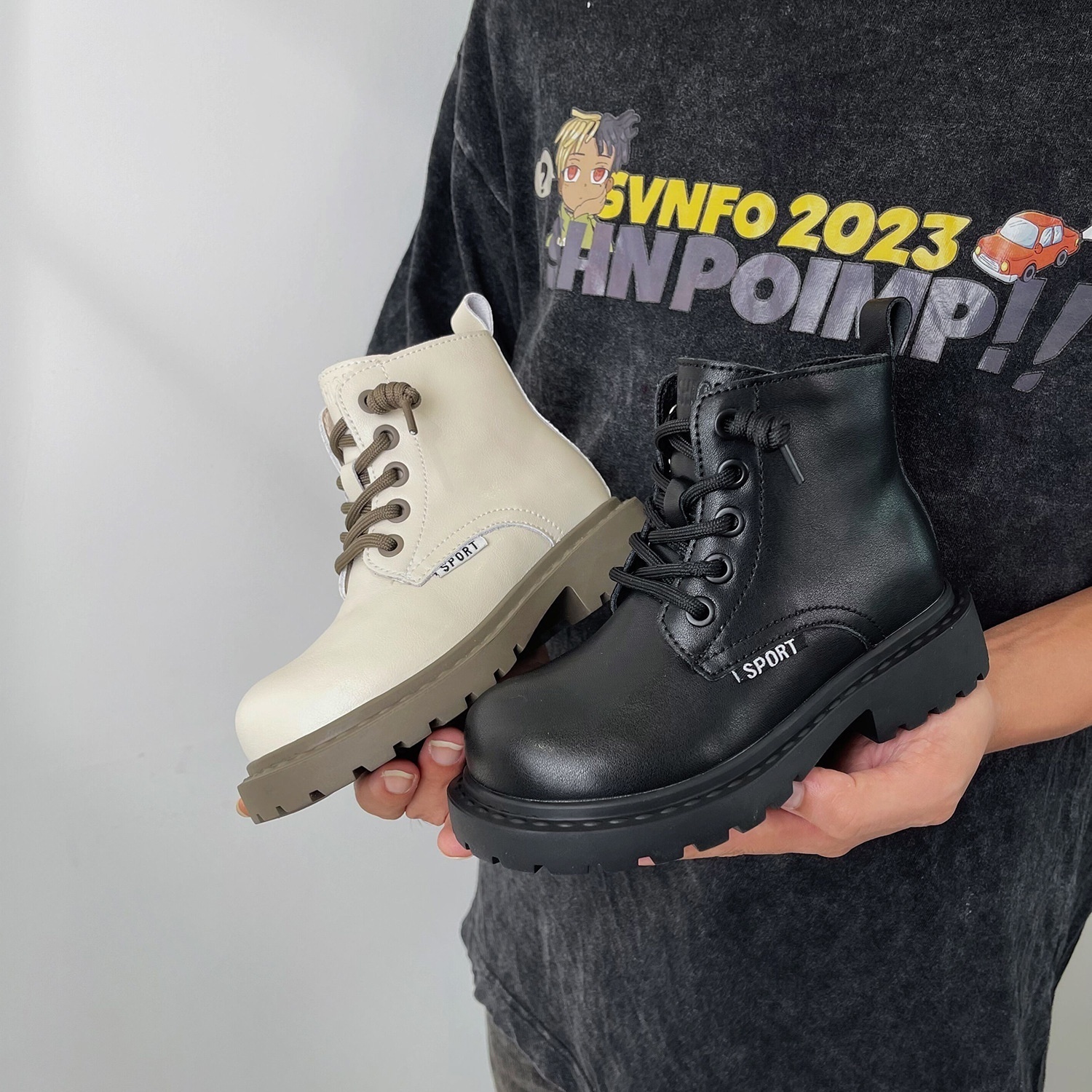 Little Black Horse Children's Shoes Autumn And Winter Children's Martin Boots Genuine Leather Boys Boots Fashionable And Versatile Girls Boots