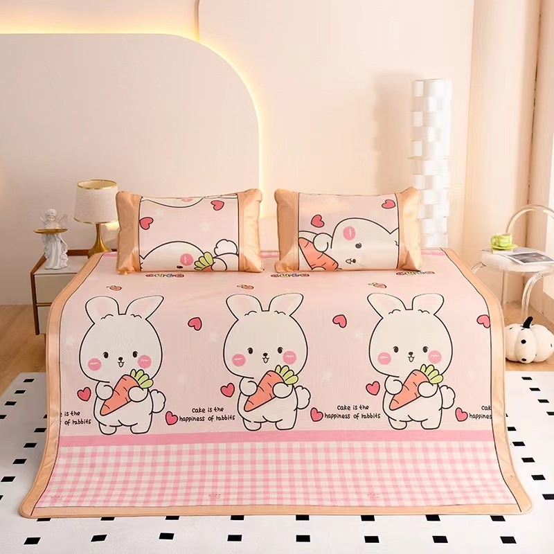 Cartoon Printed Ice Silk Mat Summer Double-sided Rattan Mat Thickened Foldable0.9m