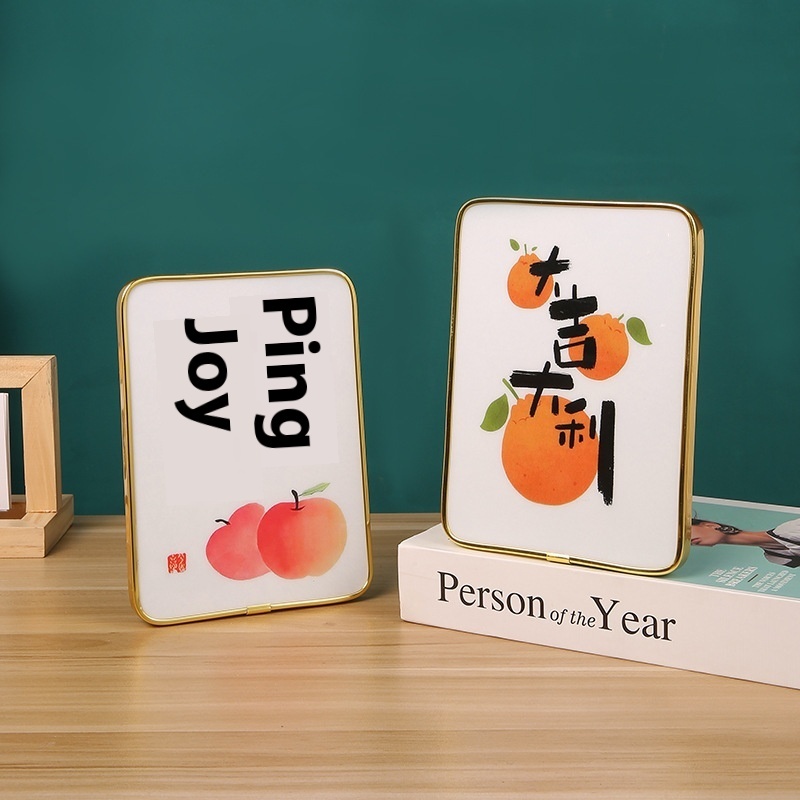 Style Peace And Joy Text Photo Frame Ornaments Home Living Room Bedroom Study Desktop Can Hang Decorative Painting Photo Frame