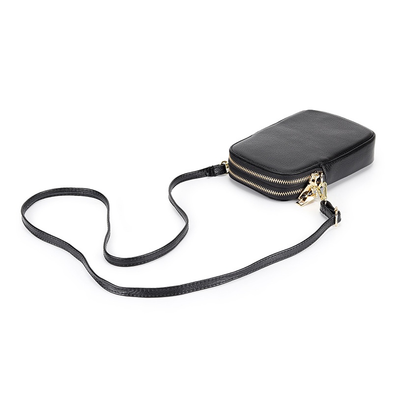 Fashion Vertical Mobile Phone Bag First Layer Cowhide Ladies Shoulder Bag Korean Style Crossbody Small Bag One Piece Dropshipping