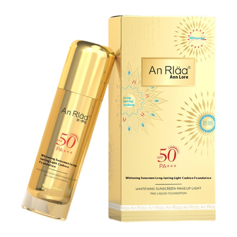 Anluola Whitening Sunscreen Foundation Long-Lasting Makeup Light Cushion Foundation Spf50+ Concealer Long-Lasting Moisturizing Oil Control Primer
