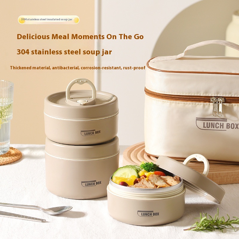 304 Stainless Steel Ulated Lunch Box For Office Workers Ulated Bucket With Lid Soup Bowl Simple Soup Box Microwave Oven Lunch Box