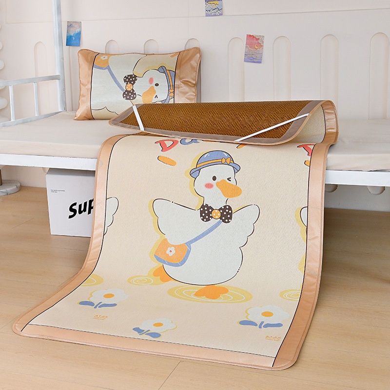 Cartoon Printed Ice Silk Mat Summer Double-sided Thickened Rattan Mat0.9m Student Seat Dormitory Single Bunk Mat