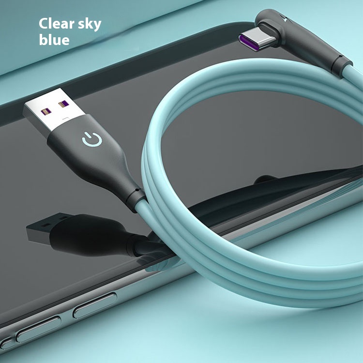 Two-color Elbow Liquid Soft Glue Data Cable Suitable For TYPE-CData Cable OPPOXiaomi Mobile Phone Fast Charging