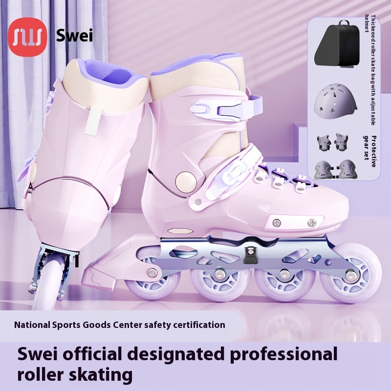Sway Adult Professional Roller Skates Children Beginner Adjustable 3-6-12 Years Old Teenagers Full Roller Skates