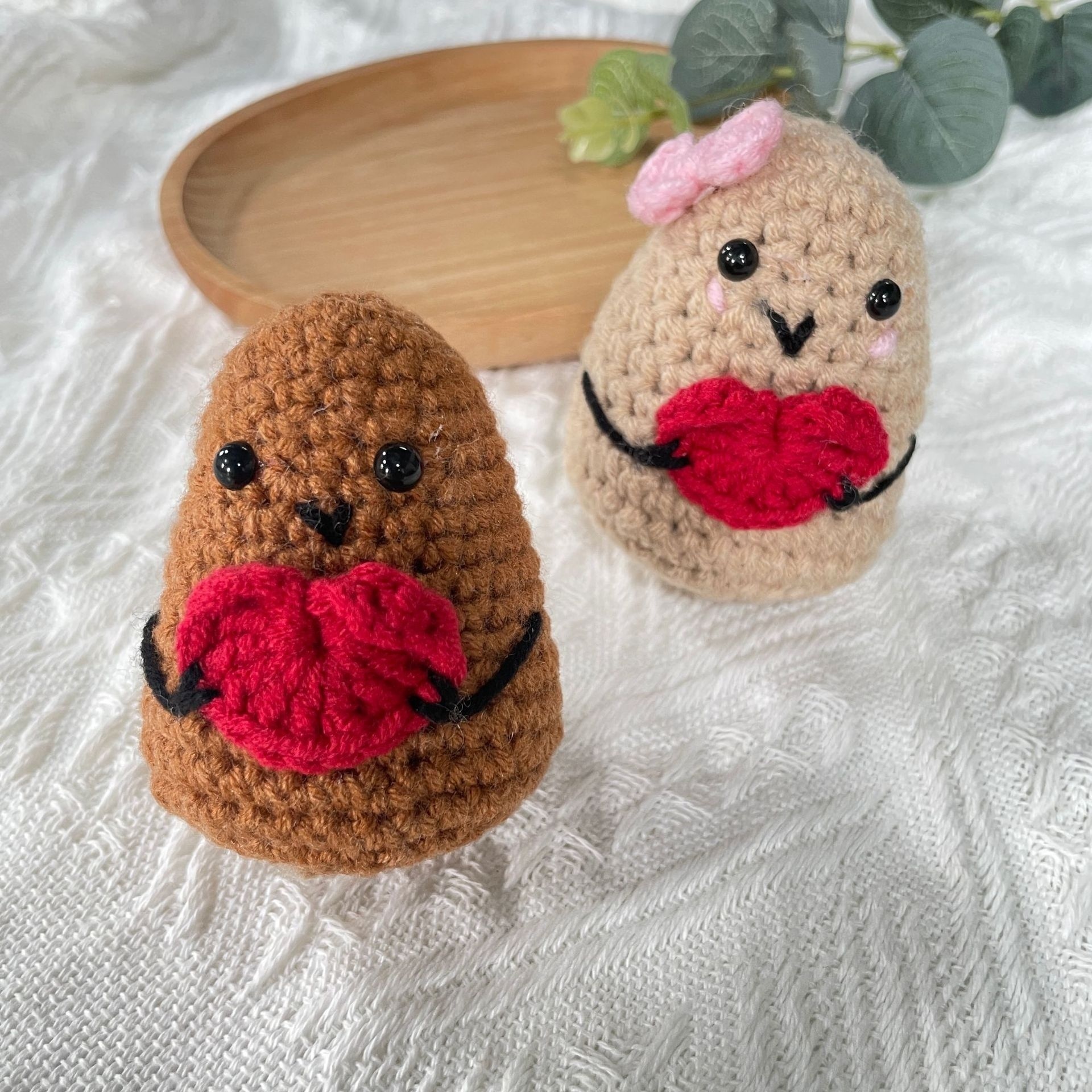 Hand-woven Positive Energy Potato Doll Wool Cute Funny Expression Bag Fashion Ornaments