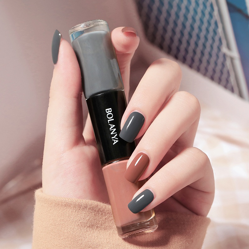 Double-ended Oily Nail Polish,No-bake,Long-lasting Whitening,Transparent Nail Polish,No-bake,Quick-drying,Non-peelable Nail Polish