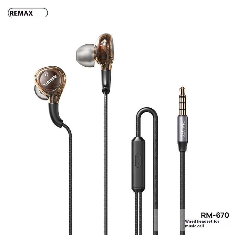 REMAXTransparent Earphones Suitable For Apple Huawei Mobile Phone Wired Earphones For Calls And Music