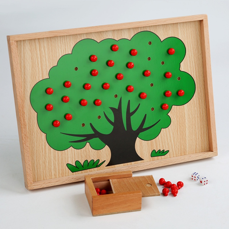 Wooden Montessori Mathematics Teaching Aids To Train Logical Thinking Of Young Children To Count Apples And Color Cognition Early Education Enlightenment