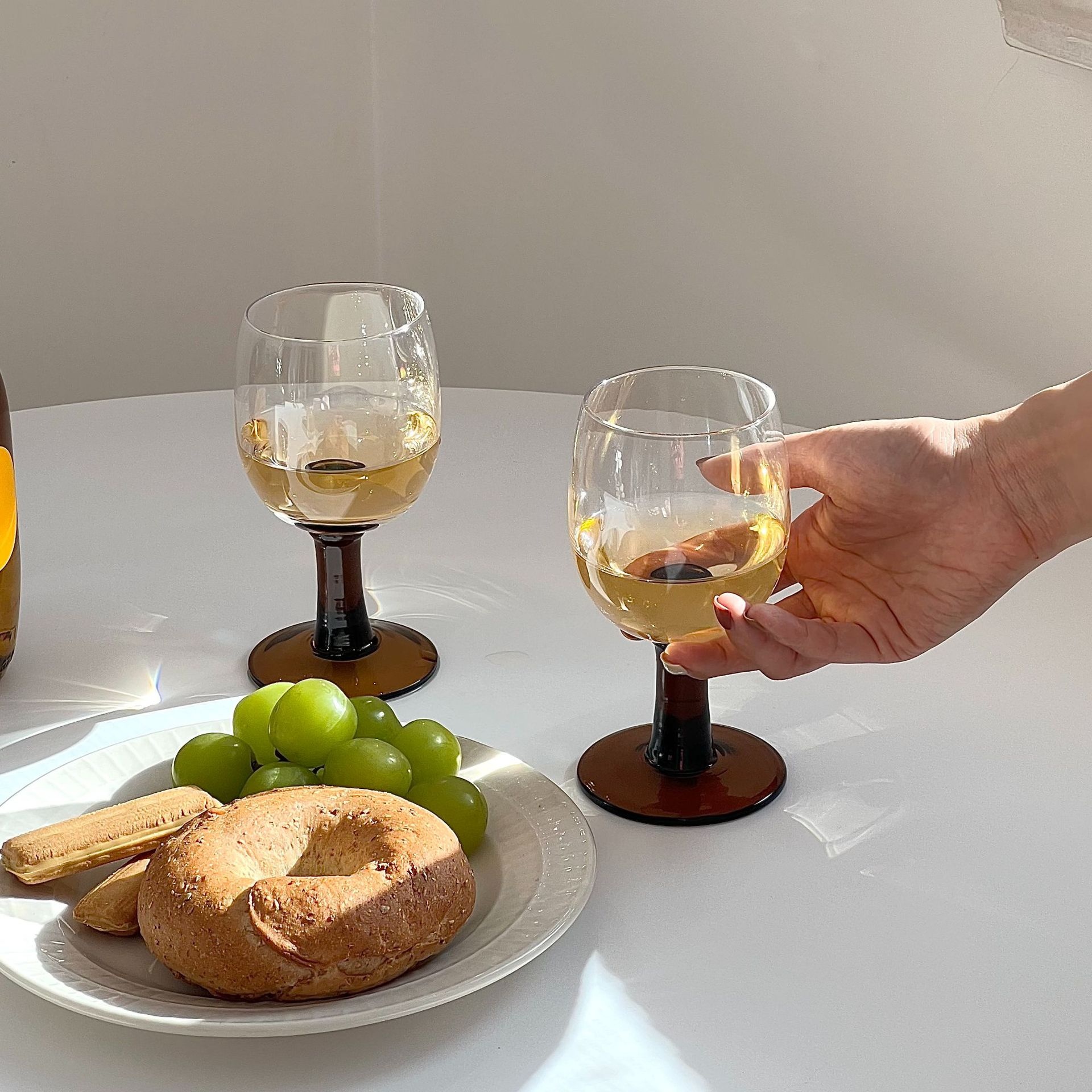 French Short-legged Mulled Wine Glass,Antique Goblet,Retro Glass,Home Champagne Glass,Liqueur Cup,Beer Cup