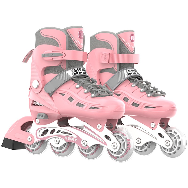 SSWMPUSingle Flash Children's Adjustable Male And Female Roller Skates,Inline Roller Skates,Detachable