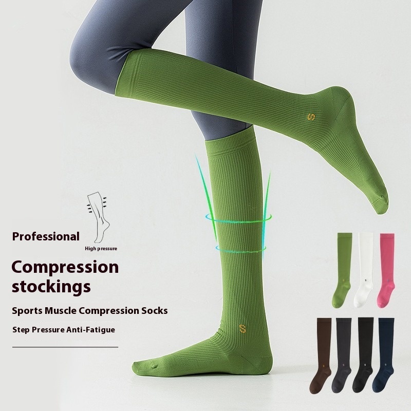 Compression Socks Sports Compression Calf Socks Professional Rope Skipping Running Women's Socks Summer Fitness Stockings Non-slip Yoga Socks