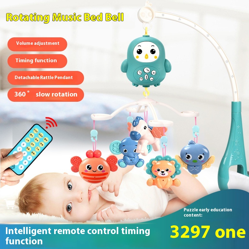 Born Remote Control Bed Bell0-1 Year Old Baby Toys Aiyingle Baby Music Remote Control Rotating Bedside Bell Rattle