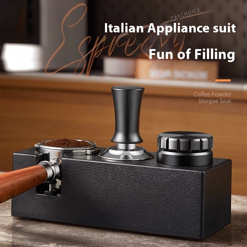 Stainless Steel Coffee Powder Distributor2 In1 Three-powder Tamper Filling Quantitative Tamper Storage Integrated Set