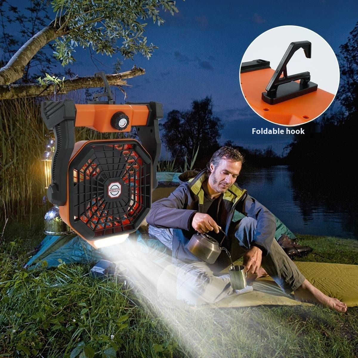 Portable Camping Fan Series Home Desktop Removable Fan Outdoor Lighting Multi- Function Fan Light