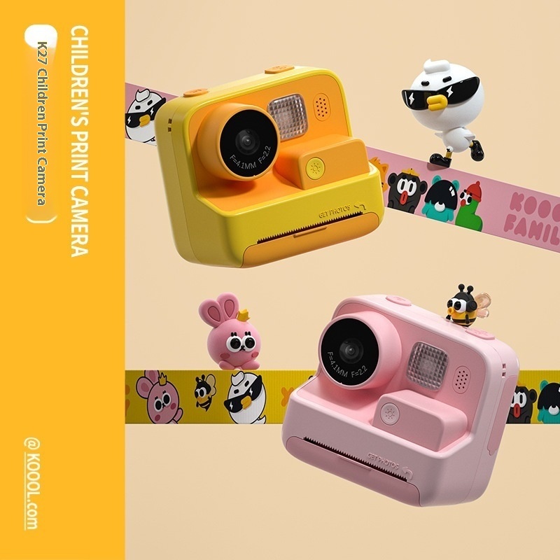 K27 Photo And Video Thermal Printing Camera Mp3 Player Student Polaroid Children's Camera Holiday Gift