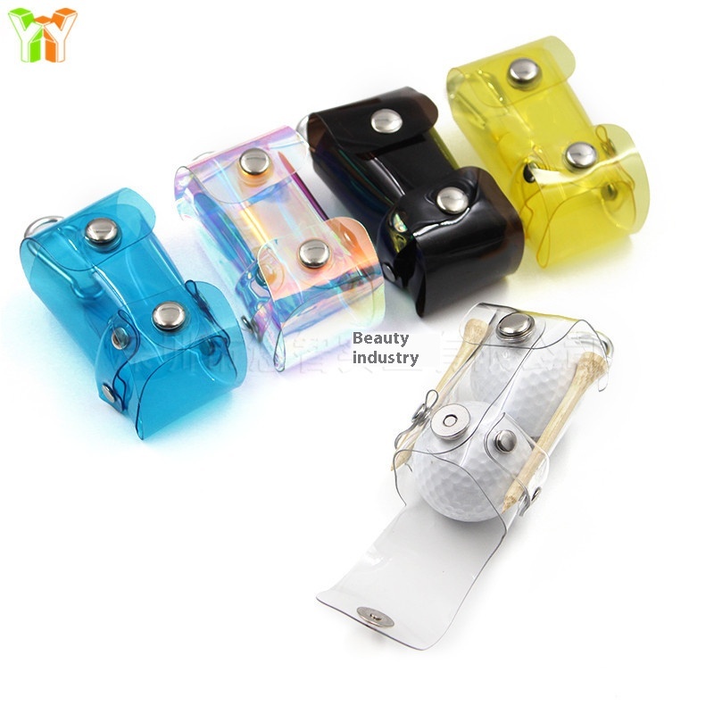 Japanese And Korean Transparent Pvc Golf Bag Waist Hanging Golf Ball Waist Bag Golf Two Pack Magnetic Buckle Ball Bag