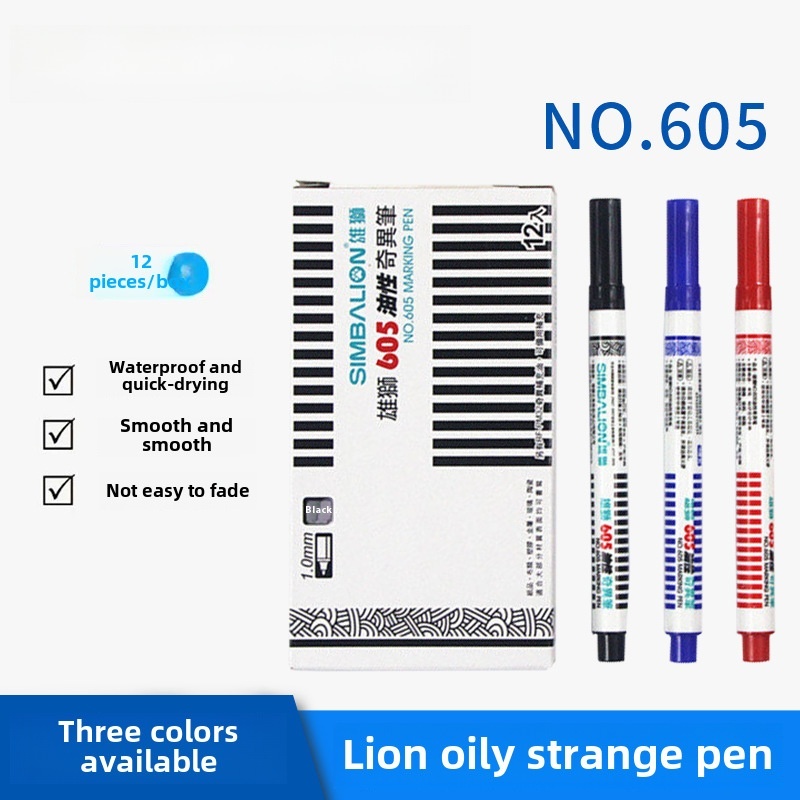 Lion Marker 605 Hook Line Pen Singular Pen Black Art Hook Line With Single Oily