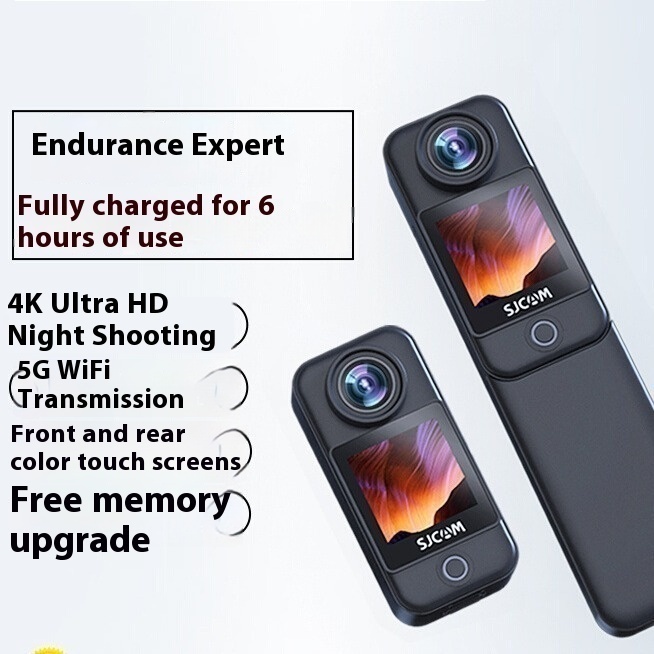 SJCAM Quick Shadow C300 Thumb Motion Camera Motorcycle Riding Helmet 360 Panoramic Vlog Camera