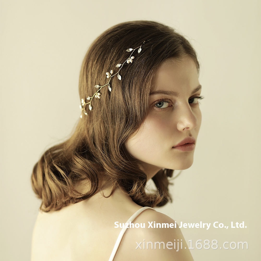 O814 Pearl Rhinestone Bridal Headdress Sweet Simple Bridesmaid Hairband Dress Accessories
