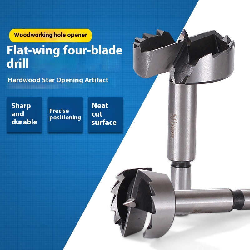 Huiyue Woodworking Hole Opener Drill Bit Woodworking Extended Multi-tooth Wood Reamer Flat Wing Drill35 Punch54