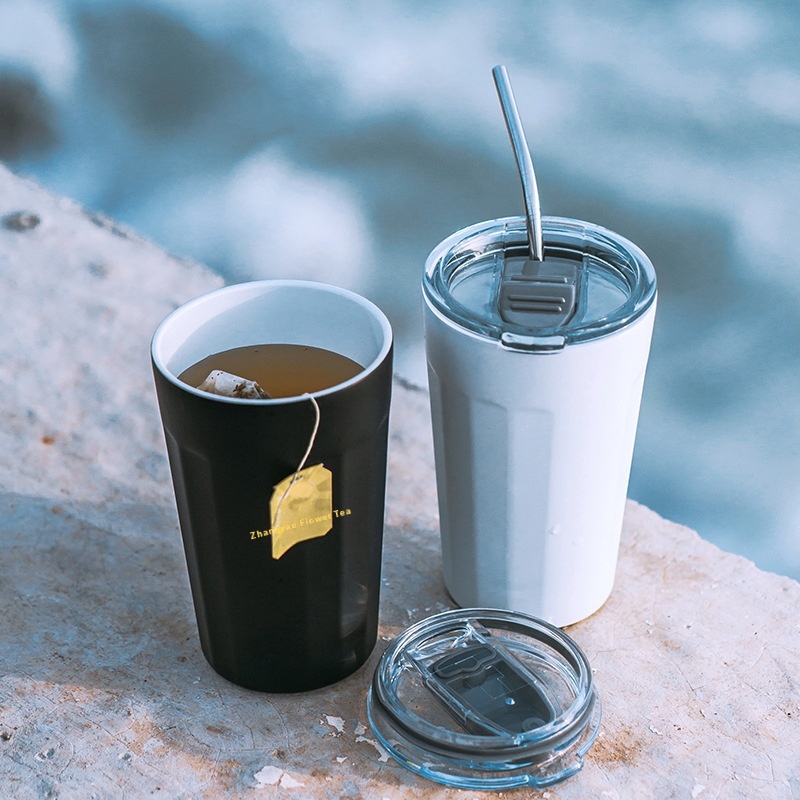 POAngular Coffee Cup Hand Brewed Coffee Set Gift Box304 Stainless Steel Heat Preservation And Cold Travel Cup