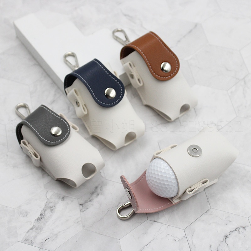 Waist-hanging Golf Bag,Golf Ball Storage Leather Case,Outdoor Sports Golf Small Ball Bag