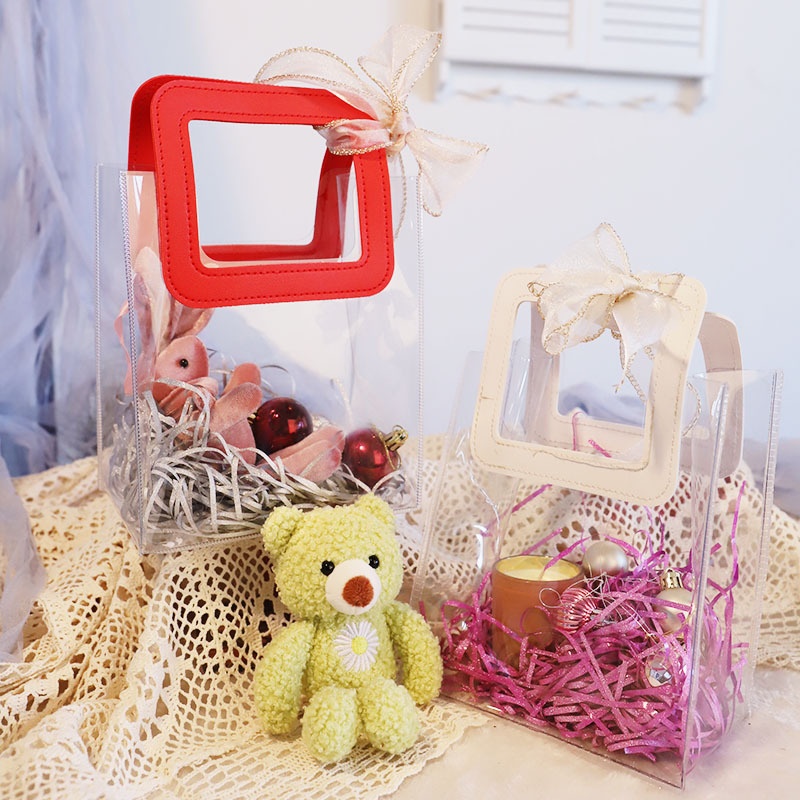 Christmas PVCPlastic Transparent Bag Food Bag Handbag Jelly Bag Gift Bag Clothing Packaging Gift Bag