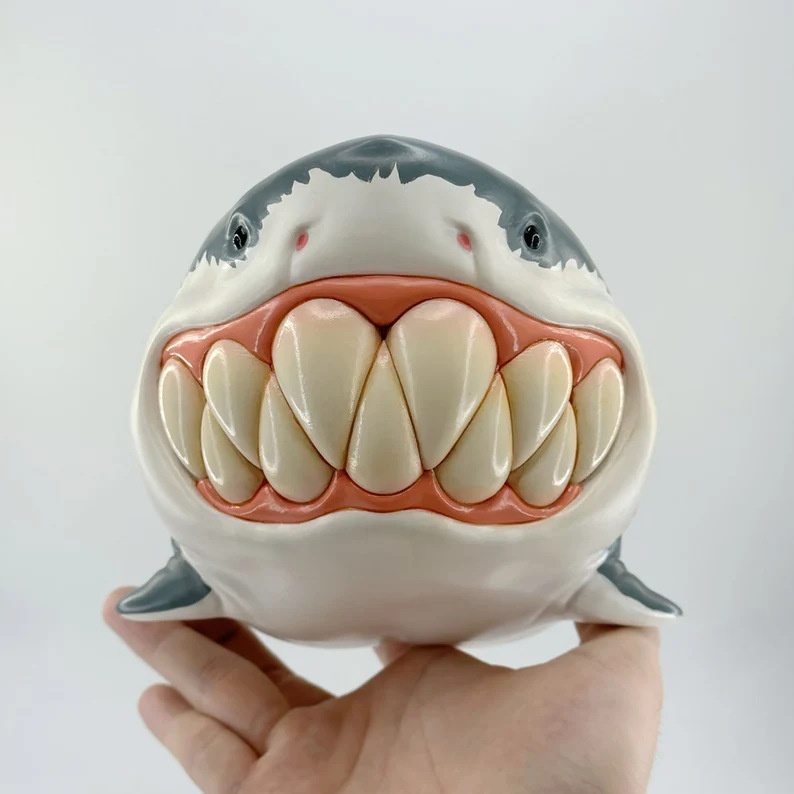 Cute Shark Resin Ornaments Creative Spoof Animal Statue Home Living Room Desktop Small Ornaments